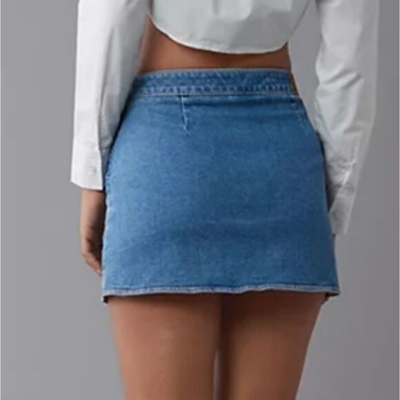 320 NWT AE Next Level High-Waisted Denim Skort Size 4 - Picture 11 of 11